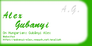 alex gubanyi business card